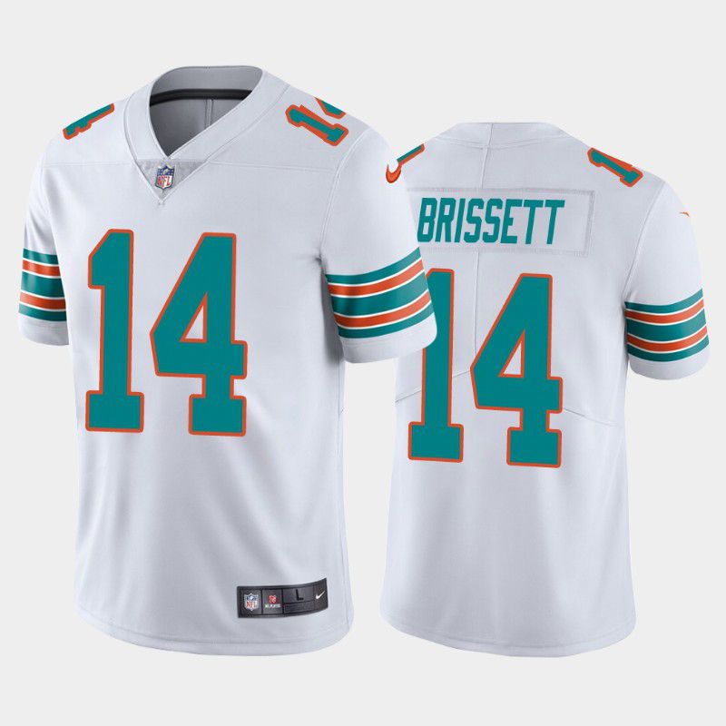 Men Miami Dolphins #14 Jacoby Brissett Nike White 2nd Alternate Vapor Limited NFL Jersey->miami dolphins->NFL Jersey
